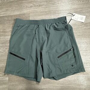 RBX Active Mens Training‎ Shorts Green Quick Dry Zipper Pockets CRM5277B M NWT